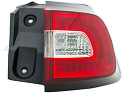 Tail Light; Chrome Housing; Red Lens; Passenger Side (14-18 Jeep Cherokee KL)