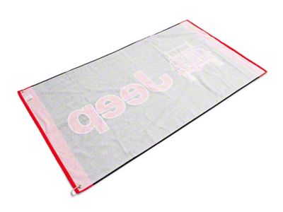 Towel2Go Seat Cover with Jeep and Grille Logo; Black and Red (Universal; Some Adaptation May Be Required)