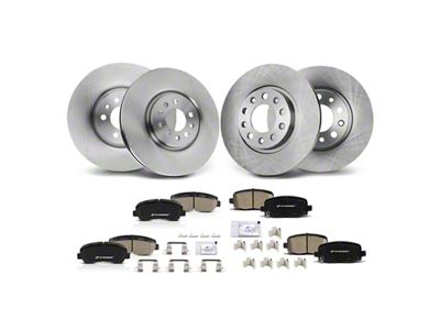 Vented Brake Rotor and Pad Kit; Front and Rear (18-23 Jeep Cherokee KL w/ Single Piston Front Calipers)