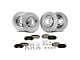 Vented Brake Rotor and Pad Kit; Front and Rear (18-23 Jeep Cherokee KL w/ Single Piston Front Calipers)