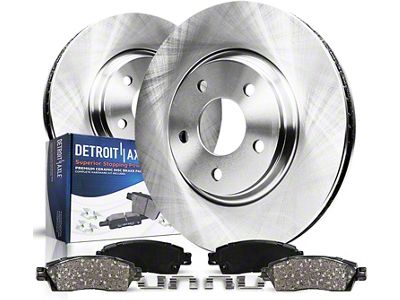 Vented Brake Rotor and Pad Kit; Front and Rear (90-98 Jeep Cherokee XJ; 1999 Jeep Cherokee XJ w/ 3-1/4-Inch Composite Rotors)