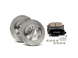 Vented Brake Rotor and Pad Kit; Rear (14-23 Jeep Cherokee KL w/ Dual Piston Front Calipers)