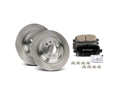 Vented Brake Rotor and Pad Kit; Rear (14-23 Jeep Cherokee KL w/ Dual Piston Front Calipers)