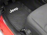 WeatherPro Front and Rear Floor Mats with Jeep Logo; Black (Universal; Some Adaptation May Be Required)