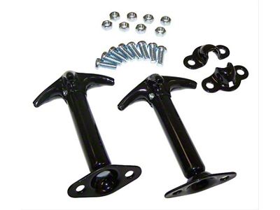 Hood Catch Kit; Black (73-83 Jeep CJ5 & CJ7)