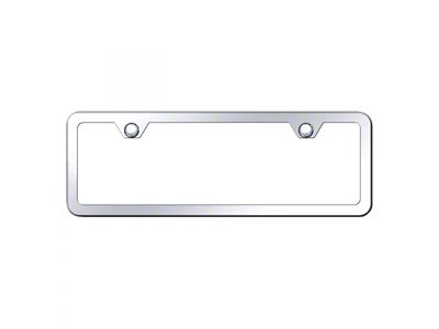 2-Hole Mini Frame License Plate Frame; Mirror Polished Stainless (Universal; Some Adaptation May Be Required)