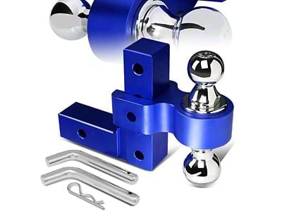 2-Inch Receiver Hitch Adjustable Dual-Ball Mount; 6-Inch Drop; Blue (Universal; Some Adaptation May Be Required)