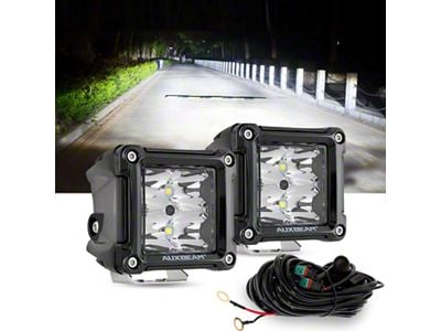 3-Inch LED Pods Lights with Black Frame; Flood Beam (Universal; Some Adaptation May Be Required)