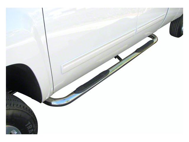 3-Inch Round Side Step Bars; Stainless Steel (20-24 Jeep Gladiator JT)
