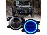 4-Inch Escapade Series 60W LED Fog Lights with Blue Halo Ring DRL (20-25 Jeep Gladiator JT)