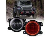 4-Inch Escapade Series 60W LED Fog Lights with Red Halo Ring DRL (20-25 Jeep Gladiator JT)