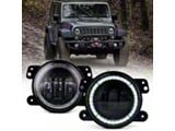 4-Inch Escapade Series 60W LED Fog Lights with White Halo Ring DRL (20-25 Jeep Gladiator JT)