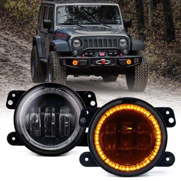 Jeep Gladiator 4-Inch Escapade Series 60W LED Fog Lights with Yellow ...