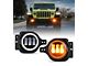 4-Inch III Series Halo LED Fog Lights; Amber (20-24 Jeep Gladiator JT)