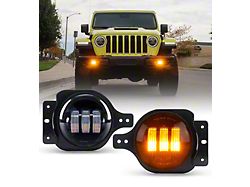 4-Inch III Series LED Fog Lights; Amber (20-24 Jeep Gladiator JT)