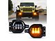 4-Inch III Series LED Fog Lights; Amber (20-24 Jeep Gladiator JT)