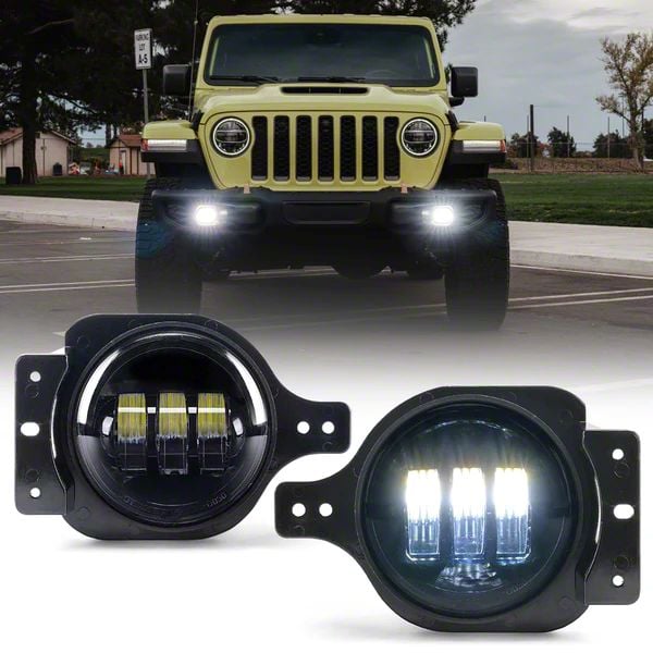 Jeep Gladiator 4-Inch III Series LED Fog Lights; White (20-24 Jeep ...