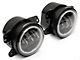 4-Inch LED Fog Lights with Full Halo; Black (20-24 Jeep Gladiator JT)