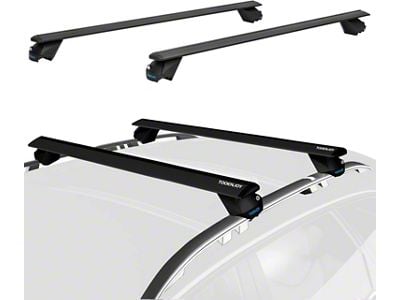 53-Inch Pro Universal Adjustable Roof Rack Cross Bars with Keyed Locks; Black (Universal; Some Adaptation May Be Required)