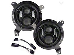 7-Inch Gen II Round LED Projector Headlights; Black Housing; Clear Lens (20-24 Jeep Gladiator JT)