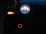 9-Inch LED RGBW Halo Headlights with RGBW Fog Lights; Black Housing; Clear Lens (20-25 Jeep Gladiator JT)