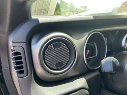 A/C Vent Accent Trim; Domed Carbon Fiber (20-24 Jeep Gladiator JT)