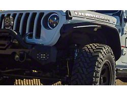 Aluminum Front Fender Flares with LED Lights; Textured Black (20-25 Jeep Gladiator JT)