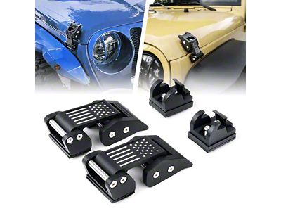 Aluminum Hood Latches; Blue (20-24 Jeep Gladiator JT)