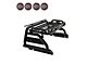 Atlas Roll Bar with 5.30-Inch Red Round Flood LED Lights; Black (20-24 Jeep Gladiator JT)