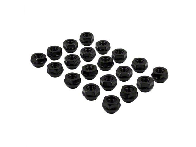 Black OE Bulge Acorn Lug Nut Kit; 14mm x 1.5; Set of 20 (20-24 Jeep Gladiator JT)