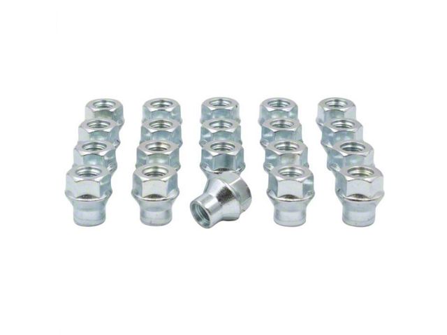 Bright Zinc OE ET Bulge Acorn Lug Nut Kit; 14mm x 1.5; Set of 20 (20-24 Jeep Gladiator JT)