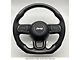 Carbon Fiber and Black Leather Steering Wheel with Trim, Blue Stitching and Blue Stripe (20-24 Jeep Gladiator JT)