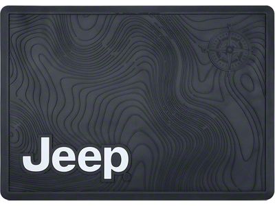 Cargo Floor Mat with Jeep Logo; Black (Universal; Some Adaptation May Be Required)