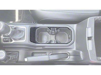 Center Console Cup Holder Accent Trim; Forged Carbon Fiber (20-24 Jeep Gladiator JT)