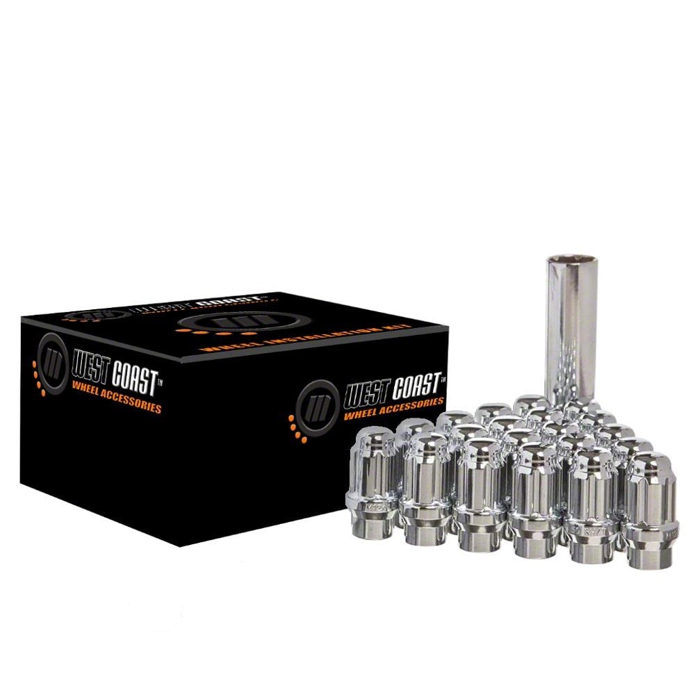 Jeep Gladiator Chrome Acorn Spline ET Lug Nuts; M14x1.5; Set of 20 (20 ...