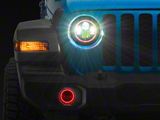 ColorSMART RGB Halo LED Headlights with Fog Lights; Black Housing; Clear Lens (20-25 Jeep Gladiator JT)