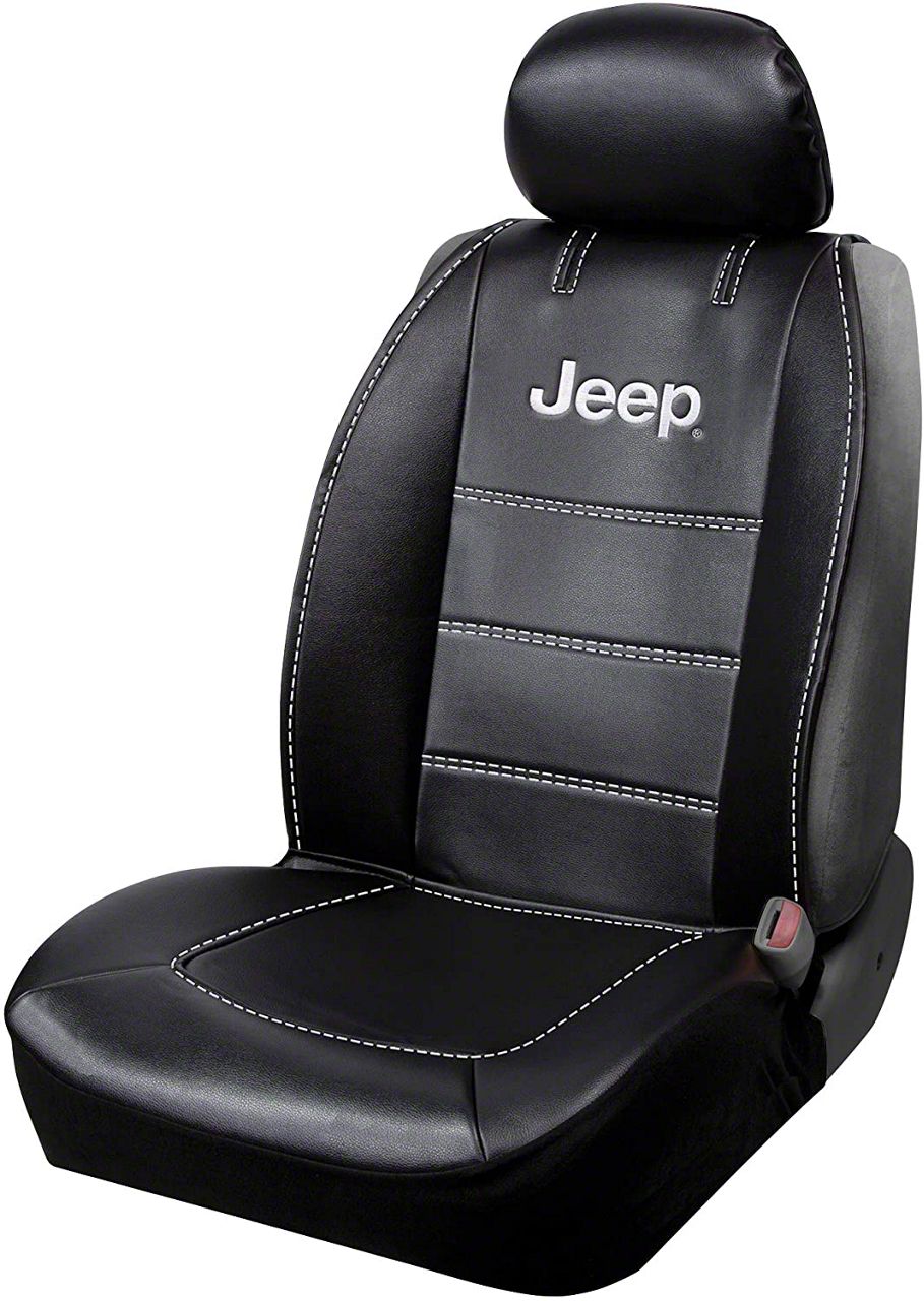 Jeep Gladiator Deluxe Sideless Seat Cover with Jeep Logo; Black