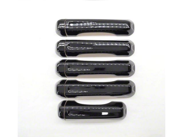 Chrome Delete Door Handle Covers; Gloss Black (20-24 Jeep Gladiator JT)