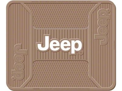 Elite Series Utility Mat with Jeep Logo; Tan (Universal; Some Adaptation May Be Required)