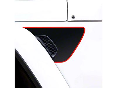 Fender Vent Premium Wrap Decal; Matte Black with Orange Outline (20-24 Jeep Gladiator JT)