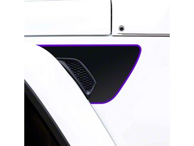 Fender Vent Premium Wrap Decal; Matte Black with Purple Outline (20-24 Jeep Gladiator JT)