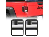 Flag Style Tail Light Guards; Black (20-24 Jeep Gladiator JT w/ Factory Halogen Tail Lights)