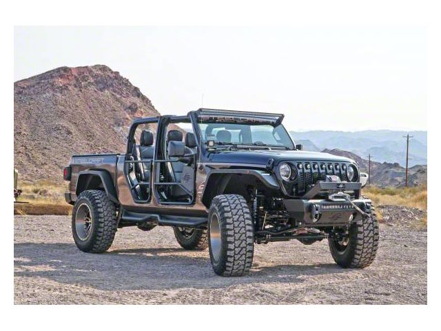 Front Fender Flares; Textured Black (20-24 Jeep Gladiator JT)