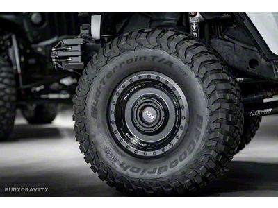 Fury Series Beadlock Style Matte Black Wheel; 17x9; 18mm Offset (20-24 Jeep Gladiator JT)
