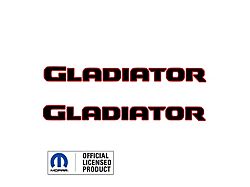 GLADIATOR Hood Decal; Black with Red Oultine (20-25 Jeep Gladiator JT)