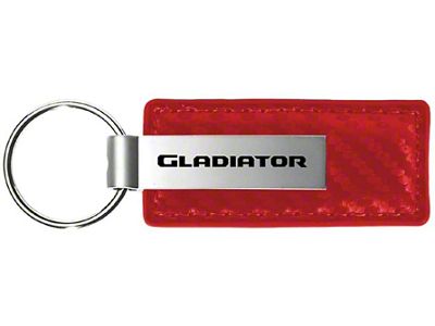 Gladiator Leather Key Fob; Red Carbon Fiber