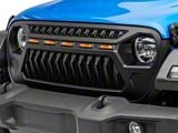 Gladiator Series Grille with Amber LED Running Lights; Matte Black (20-25 Jeep Gladiator JT)