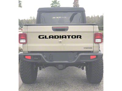 Gladiator Tailgate Letters; Reflective Black Topo with Red Outline (20-24 Jeep Gladiator JT)