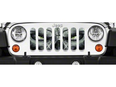 Grille Insert; Always Watching Lime Green Eyes (20-24 Jeep Gladiator JT)