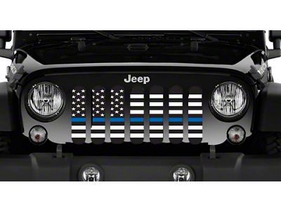 Grille Insert; American Black and White Back the Blue (20-24 Jeep Gladiator JT)